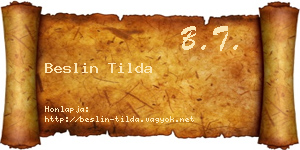 Beslin Tilda névjegykártya